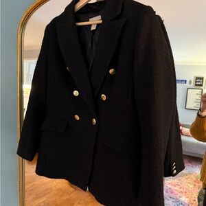 H&M Black Blazer with Gold Buttons